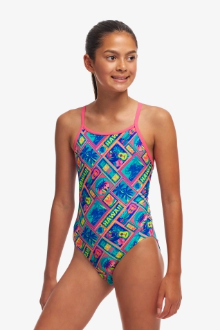 Girls Diamond Back One Piece - Coco Canel


