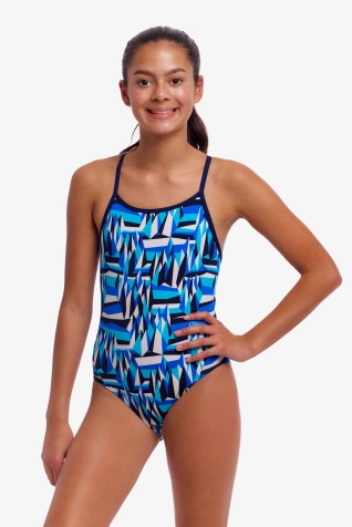 Girls Diamond Back One Piece - Polar Caps


