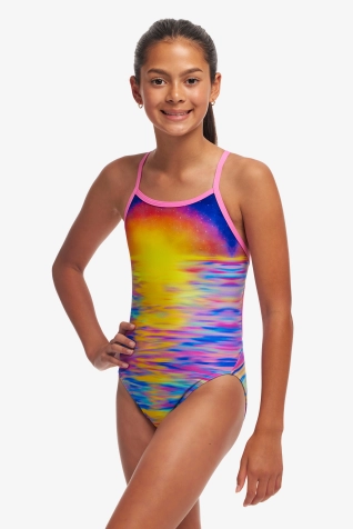 Girls Single Strap One Piece - Darkinjung Sunset


