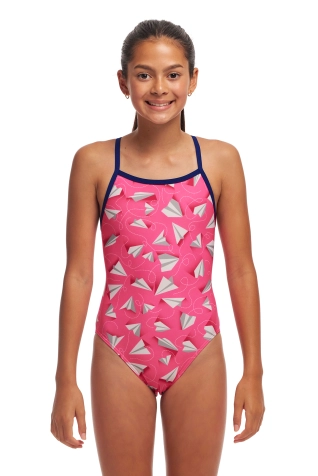 Girls Single Strap One Piece - Paper Pink


